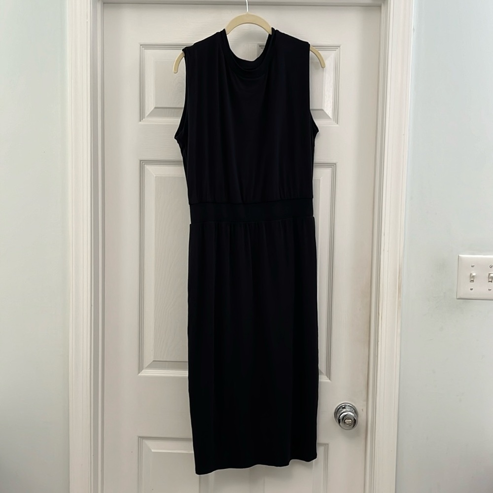 Athleta Santorini Cinch black modal dress, size medium